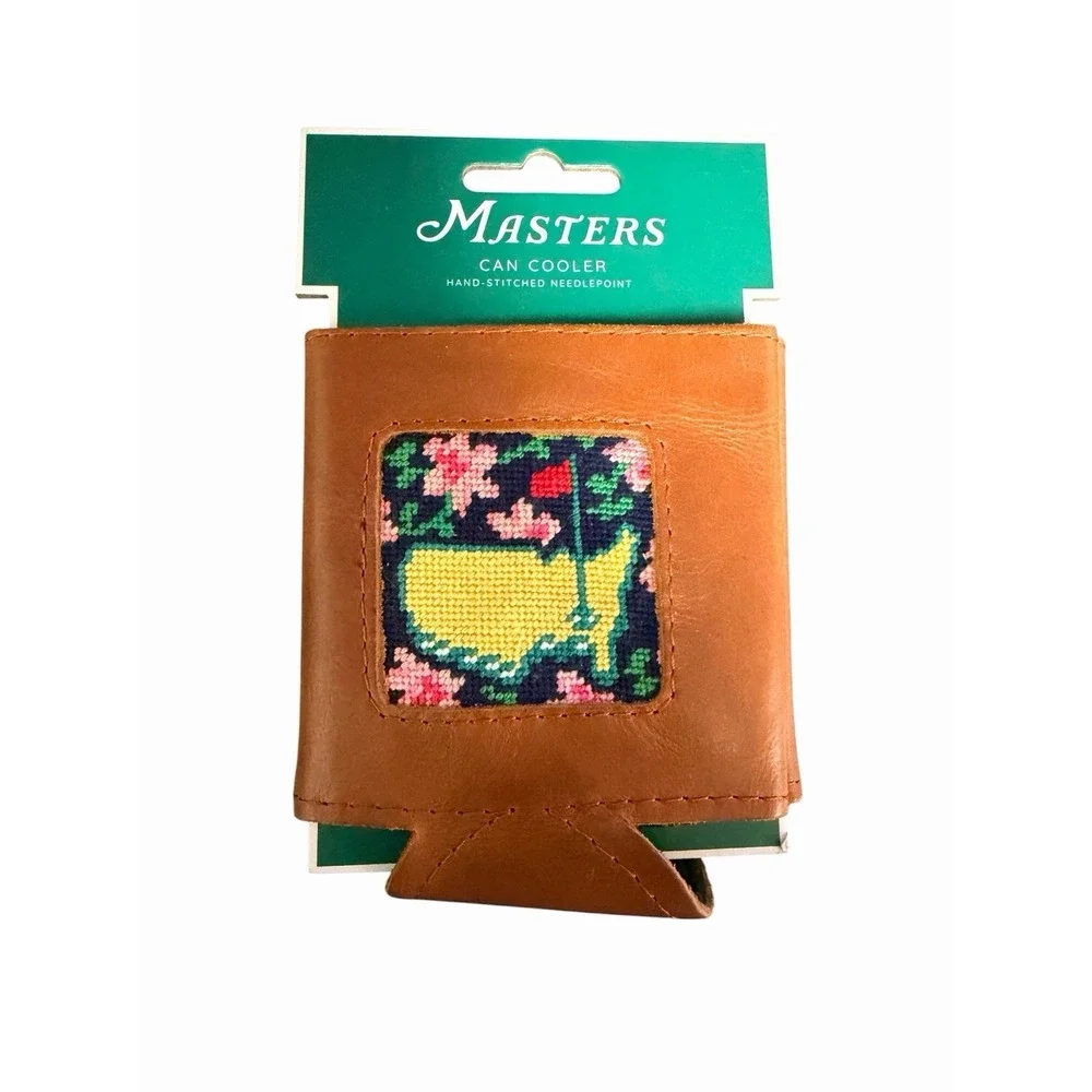 2026 Masters Smathers & Branson Leather Can Cooler Koozie w/Needlepoint Logo